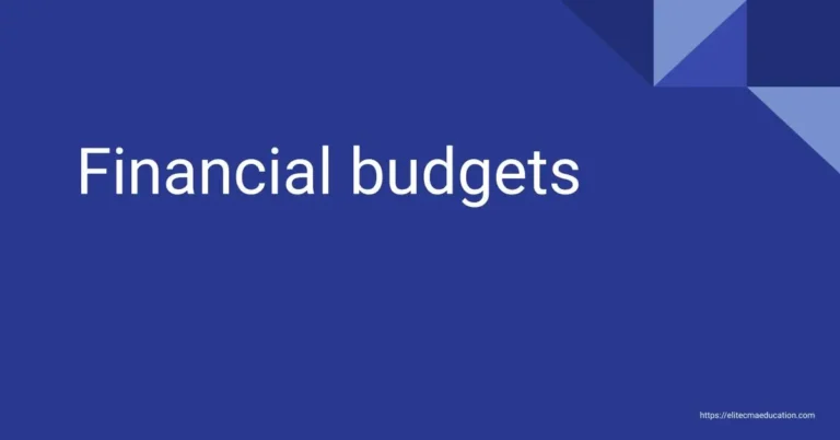 Financial budgets