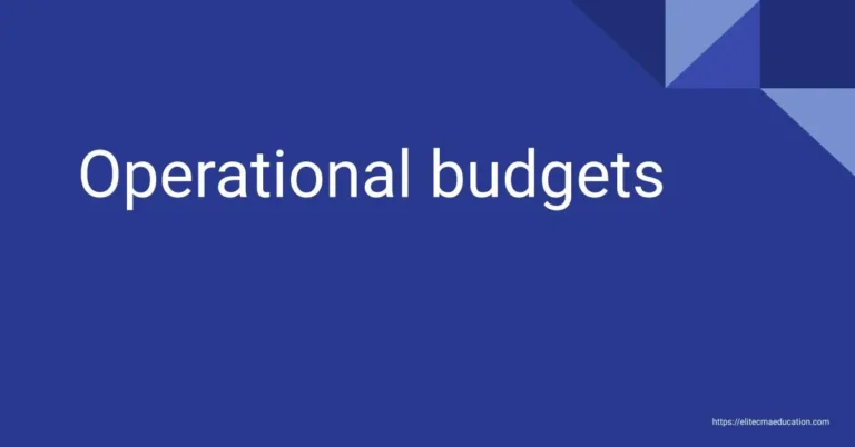 Operational budgets