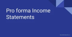 Pro forma Income Statements