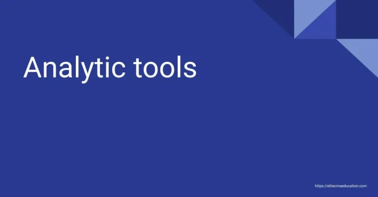 Analytic tools