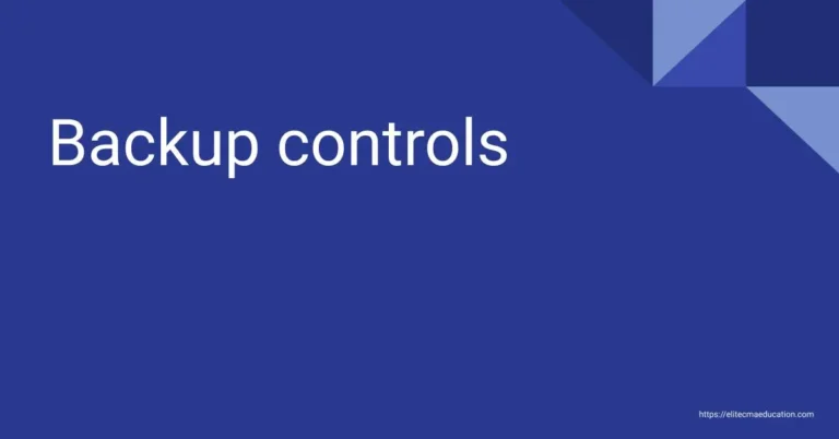 Backup controls