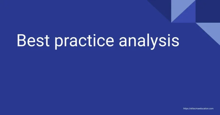 Best practice analysis