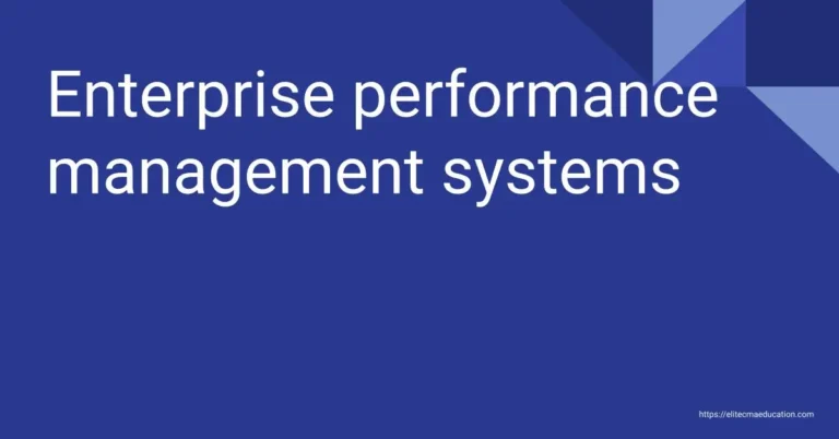 Enterprise performance management systems