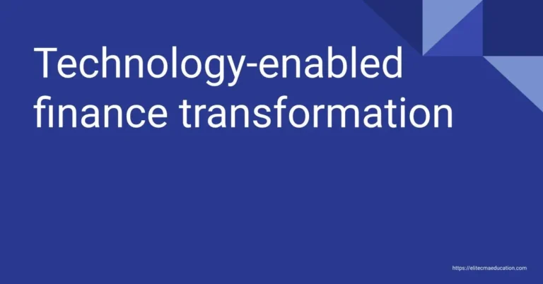 Technology-enabled finance transformation